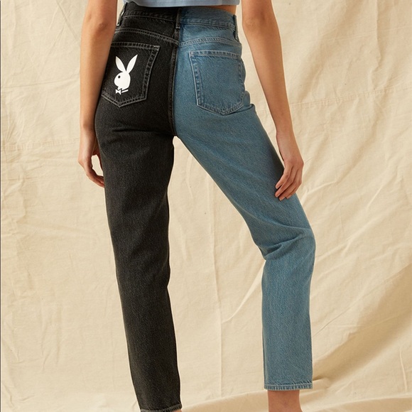 PacSun Denim - Playboy By PacSun Two-Tone Ultra High Waisted Slim Fit Jeans 23